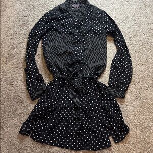 Black Silk Hale Bob belted mini dress Sz M